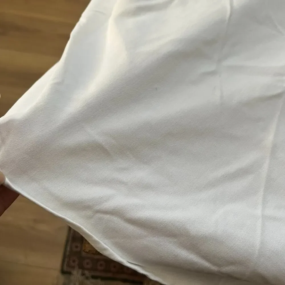 Pottery Barn White Round Cotton Tablecloth 88” Contemporary